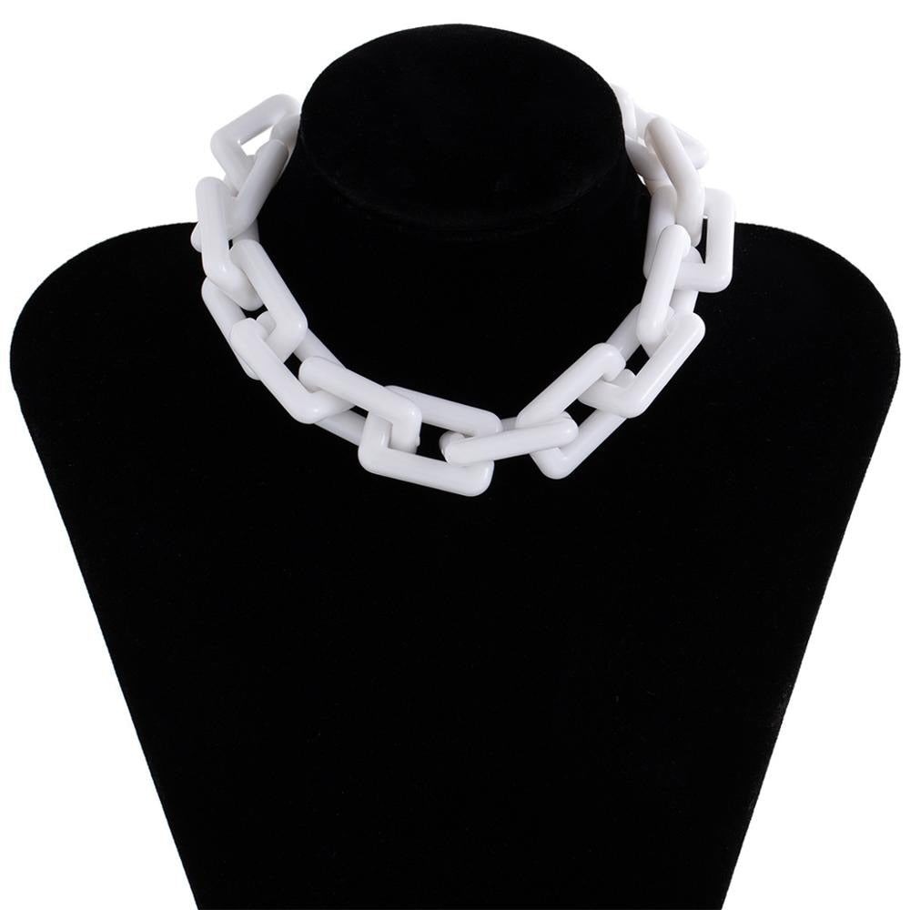 Hip Hop Geometric Acrylic Chains Choker For Women Colorful  Resin Short Collar Necklace Party Gift Accessories