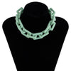 Hip Hop Geometric Acrylic Chains Choker For Women Colorful  Resin Short Collar Necklace Party Gift Accessories