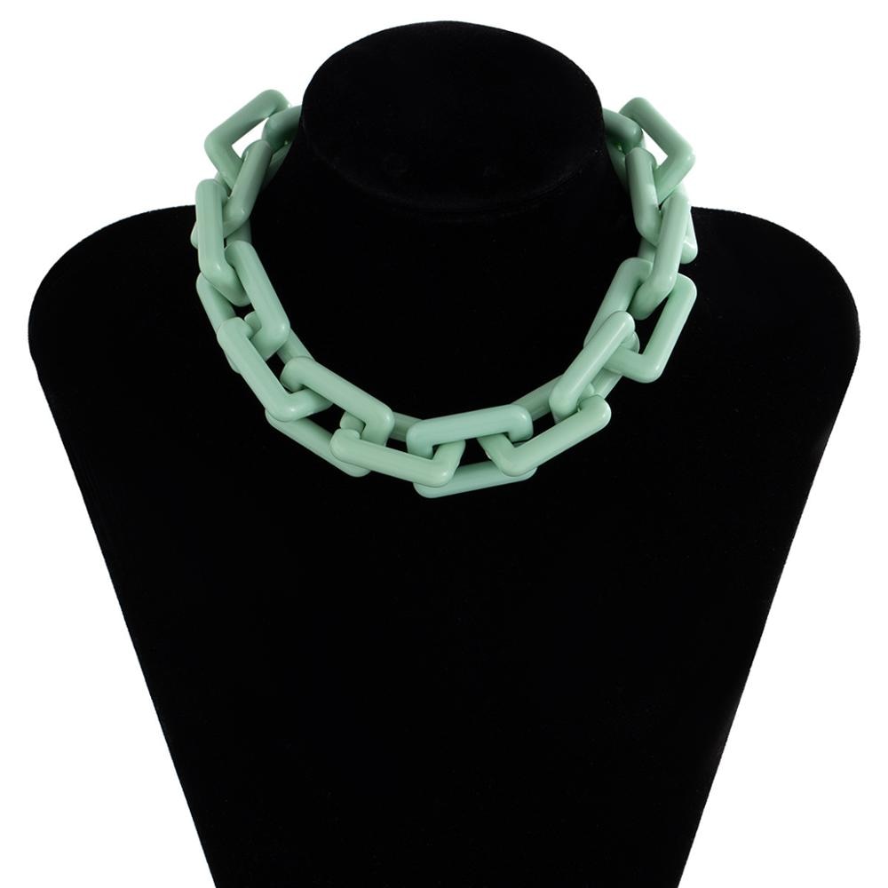 Hip Hop Geometric Acrylic Chains Choker For Women Colorful  Resin Short Collar Necklace Party Gift Accessories