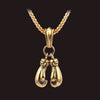 Hip Hop Gold Black Boxing Gloves Boxer Men Necklaces Pendants Chain for Boyfriend Male Jewelry Creativity Gift