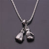 Hip Hop Gold Black Boxing Gloves Boxer Men Necklaces Pendants Chain for Boyfriend Male Jewelry Creativity Gift