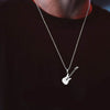 Hip Hop Gold Black Silver Color Men Women Stainless Steel Rock Music Guitar Pendant Jewelry Chain Necklace bijoux Gift