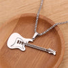 Hip Hop Gold Black Silver Color Men Women Stainless Steel Rock Music Guitar Pendant Jewelry Chain Necklace bijoux Gift