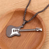 Hip Hop Gold Black Silver Color Men Women Stainless Steel Rock Music Guitar Pendant Jewelry Chain Necklace bijoux Gift