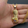 Hip Hop Gold Color Stainless Steel Thanos Glove Pendants Necklaces for Men Rapper Jewelry Drop Shipping
