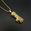 Hip Hop Gold Color Stainless Steel Thanos Glove Pendants Necklaces for Men Rapper Jewelry Drop Shipping
