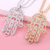 Hip Hop Hamsa Hand Necklace For Women Men Silverly Gold Color Copper Zircon Evil Eye Pendant &amp; Chain Turkish Luck Jewelry 2022
