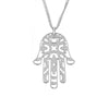 Hip Hop Hamsa Hand Necklace For Women Men Silverly Gold Color Copper Zircon Evil Eye Pendant &amp; Chain Turkish Luck Jewelry 2022