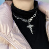 Hip Hop Harajuku Streetwear Flame Necklace Punk Rock Chain Necklaces Gold Color Choker Necklace Adjustable Chain For Unisex