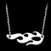 Hip Hop Harajuku Streetwear Flame Necklace Punk Rock Chain Necklaces Gold Color Choker Necklace Adjustable Chain For Unisex