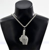 Hip Hop Iced Out Big Hands Pendants Necklace Full Rhinstone Crystal Zircon Rapper Middle Finger Up Hand Shape Jewelry For Men