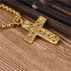 Hip Hop Iced Out Bling CZ Big Cross Pendant Necklace Gold Color Stainless Steel Chains For Men Christian Jewelry