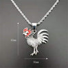 Hip Hop Iced Out Chain Bling Rooster Pendant Necklace For Men/Women Gold Color Stainless Steel French Jewelry Gift Collier