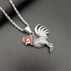 Hip Hop Iced Out Chain Bling Rooster Pendant Necklace For Men/Women Gold Color Stainless Steel French Jewelry Gift Collier