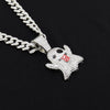 Hip Hop Iced Out Cubic Zircon Ghost Gold Color Pendant & Necklace For Men Women Jewelry With Miami Cuban Chains