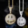 Hip Hop Jewelry Drew Smiling Face Pendant Necklace For Men Women  Micro Pave Colorful Zircon Lovers Necklace Gift