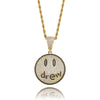 Hip Hop Jewelry Drew Smiling Face Pendant Necklace For Men Women  Micro Pave Colorful Zircon Lovers Necklace Gift