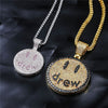 Hip Hop Jewelry Drew Smiling Face Pendant Necklace For Men Women  Micro Pave Colorful Zircon Lovers Necklace