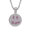Hip Hop Jewelry Drew Smiling Face Pendant Necklace For Men Women  Micro Pave Colorful Zircon Lovers Necklace