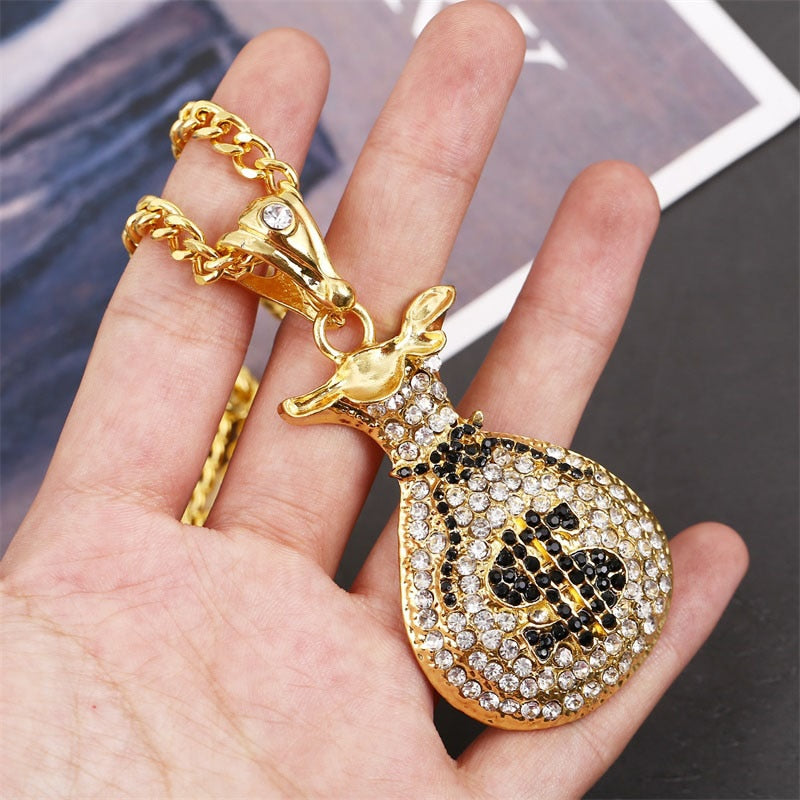 Gold Dollar Sign Medallion Necklace Pimp Chain Gangster Hip Hop