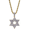 Hop Jewelry Hexagram Pendant Necklace With Gold Chain For Men Fashion Cubic Zirconia Necklace