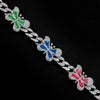 Hip Hop Jewelry Iced out Butterfly Cuban Choker Miami Curb Link Chain Bling full CZ stones Rapper Punk gift Rhinestones paved