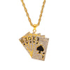 Hip Hop Jewelry Women Men Statement Enamel Playing Cards Pendants Necklaces Hip Hop Jewelry Gold Silver Color Necklace