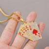 Hip Hop Jewelry Women Men Statement Enamel Playing Cards Pendants Necklaces Hip Hop Jewelry Gold Silver Color Necklace