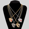 Hip Hop Jewelry Women Men Statement Enamel Playing Cards Pendants Necklaces Hip Hop Jewelry Gold Silver Color Necklace