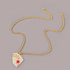 Hip Hop Jewelry Women Men Statement Enamel Playing Cards Pendants Necklaces Hip Hop Jewelry Gold Silver Color Necklace