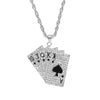 Hip Hop Jewelry Women Men Statement Enamel Playing Cards Pendants Necklaces Hip Hop Jewelry Gold Silver Color Necklace