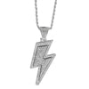 Hip Hop Lightning Pendant Necklace Cubic Zircon Alloy Necklace Long Chain Sweater Chain Men Women Rock Jewelry Gifts