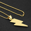 Hip Hop Lightning Pendant Necklace Cubic Zircon Alloy Necklace Long Chain Sweater Chain Men Women Rock Jewelry Gifts