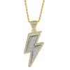 Hip Hop Lightning Pendant Necklace Cubic Zircon Alloy Necklace Long Chain Sweater Chain Men Women Rock Jewelry Gifts