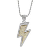 Hip Hop Lightning Pendant Necklace Cubic Zircon Alloy Necklace Long Chain Sweater Chain Men Women Rock Jewelry Gifts