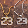 Hip Hop Lucky Number 23 Crystal pendant necklace Basketball Legend Number 23 women men necklace Jewelry gifts