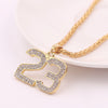 Hip Hop Lucky Number 23 Crystal pendant necklace Basketball Legend Number 23 women men necklace Jewelry gifts