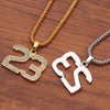 Hip Hop Lucky Number 23 Crystal pendant necklace Basketball Legend Number 23 women men necklace Jewelry gifts
