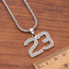 Hip Hop Lucky Number 23 Crystal pendant necklace Basketball Legend Number 23 women men necklace Jewelry gifts