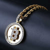 Hip Hop Micro Verharde Aaa + Zirconia Iced Out Bling Gold Bitcoin Ronde Hangers Ketting Voor Mannen Vrouwen Rapper sieraden