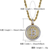 Hip Hop Micro Verharde Aaa + Zirconia Iced Out Bling Gold Bitcoin Ronde Hangers Ketting Voor Mannen Vrouwen Rapper sieraden