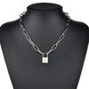 Hip Hop Multi Layers chain necklace with heart lock women/men punk rock padlock pendant necklace emo grunge Goth jewelry