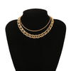 Hip Hop Multi-layer Cuban Curb Choker Necklace Women Punk Collar Statement Lock Chunky Thick Chain Necklaces Jewelry