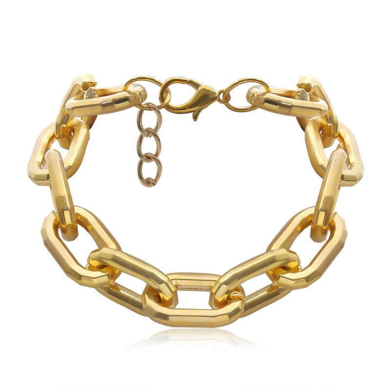 Hip Hop Necklace Hyperbole Vintage Punk Metal Choker Necklace For Women Statement Chunky Necklaces 2021 Women's Hip Hop Jewelry