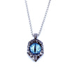 Hip-Hop Trendy Red Eye Stone Inlaid Pendant Necklace Eye of The Devil Pendant Men's Character Retro Devil Eye Pendant Chain