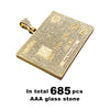 Hip Hop Pendant Mens Jewelry Gift For Him credit card Customized  AAA glass stone hiphop necklace bling bling jewelry