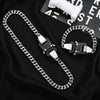 Hip Hop Plug Lock Metal Thick Chain Necklace Titanium Steel Clavicle Metal Chain Splicing Necklace Chain Charm Jewelry