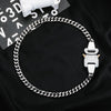 Hip Hop Plug Lock Metal Thick Chain Necklace Titanium Steel Clavicle Metal Chain Splicing Necklace Chain Charm Jewelry