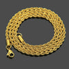 Hip Hop Punk 3mm Stainless Steel Swag Twist Rope Chain Necklace For Women Men Gold Color Necklace  Jewelry Accessories