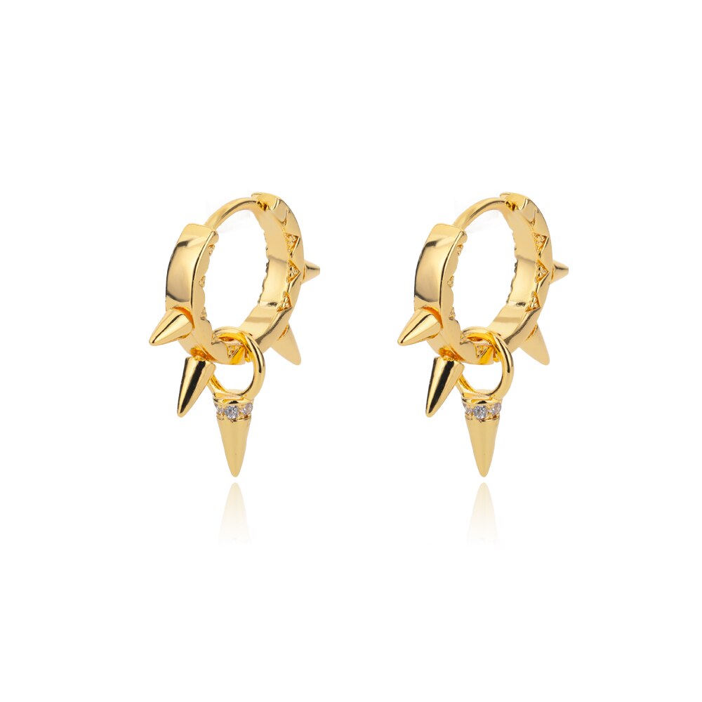 Hip-Hop Punk Hoop Earrings for Women Girls Luxury Stainless Steel Gold Color Hoops Earing Gothic Party Jewerly Gift Bijoux Femme